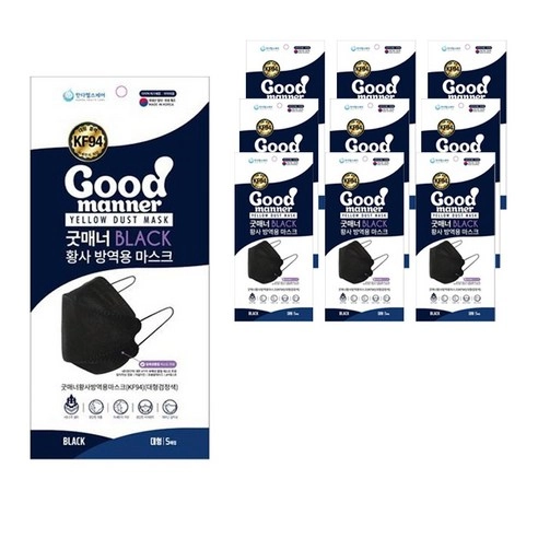 Dust Protection Mask KF94 Large Black - Image 1