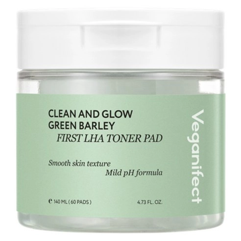 Clean & Glow Green Barley First LHA Toner Pad, 60ea, 1pack