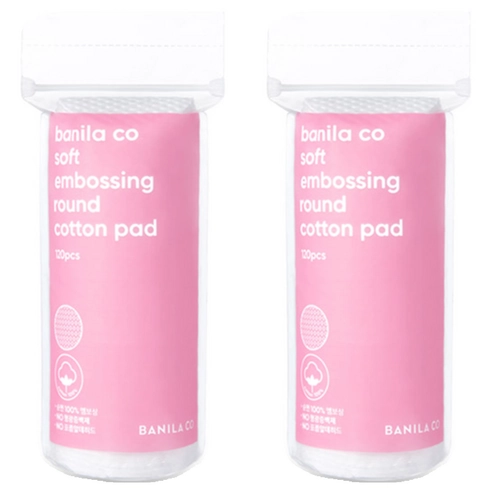 Soft Embossing Round Cotton Pad, 120ea+120ea