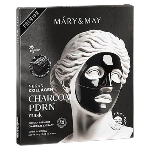 Vegan Collagen Charcoal PDRN Mask, 30g*4ea, 1pack