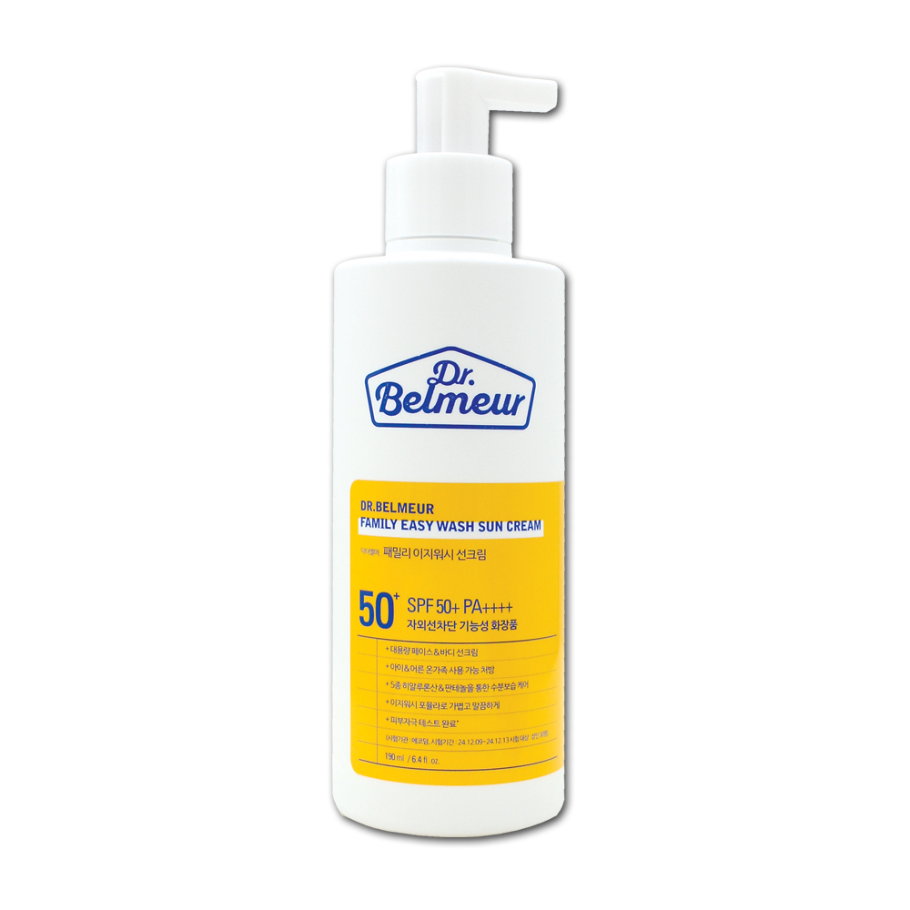 Family Easy Wash Sun Cream [SPF50+/PA++++], 190ml, 1pack