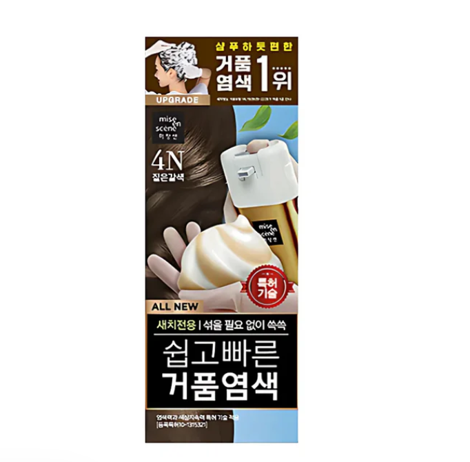 Easy & Speedy Foam Hair Color, 80g, 4N Dark Brown, 1pack