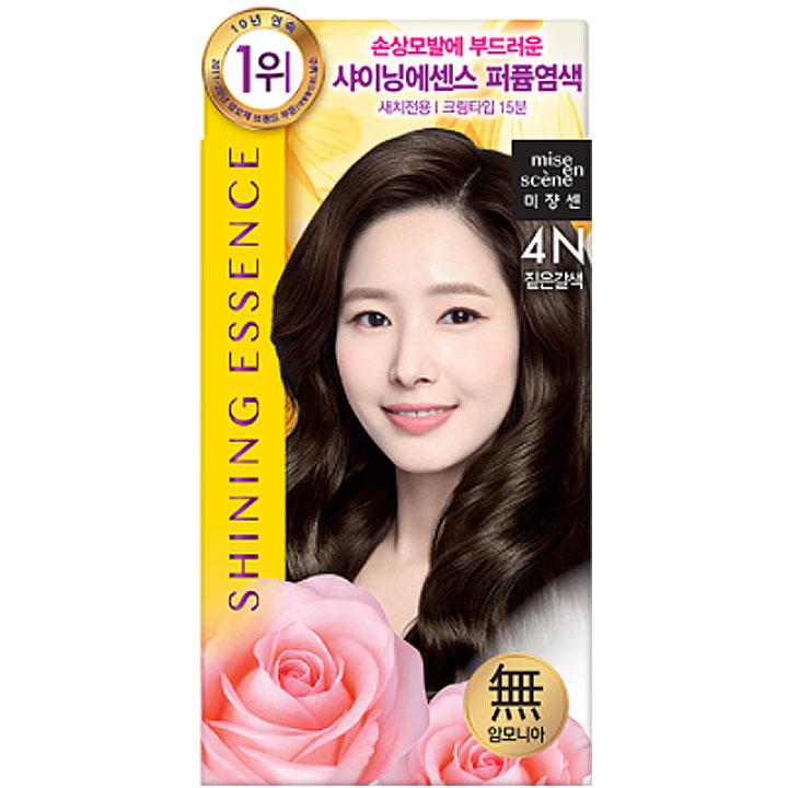 All New Shining Essence Hair Dye, 100g, 4N Dark Brown, 1pack