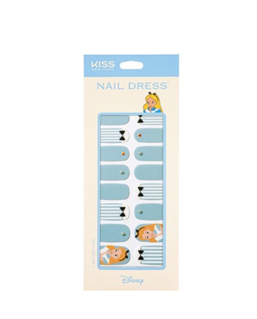 Disney Nail Dress Sticker, 24ea, Alice And Blue, 1pack