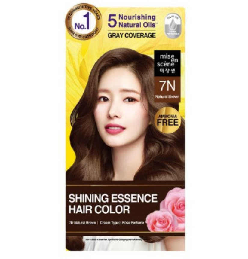 All New Shining Essence Hair Dye, 100g, 7N Natural Brown, 1pack