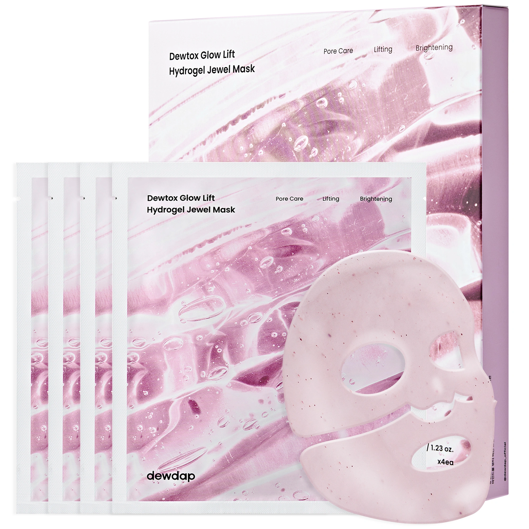 Dewtox Glow Lift Hydrogel Jewel Mask, 4ea - Image 1