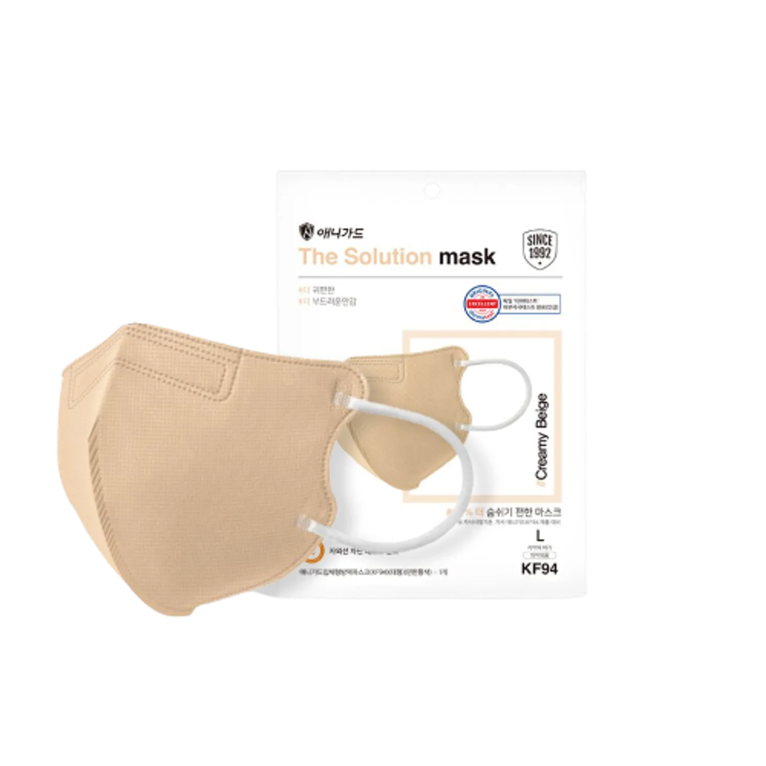 The Solution Mask KF94 (Beak Shape, Beige, Large), 30ea, 1pack
