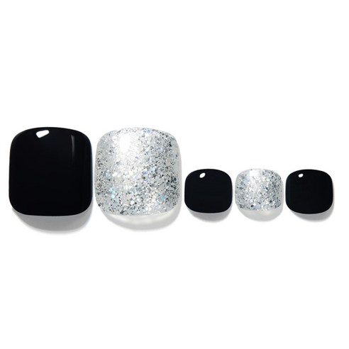 Magic Press Pedicure, 24ea, Glittering Black, 1pack