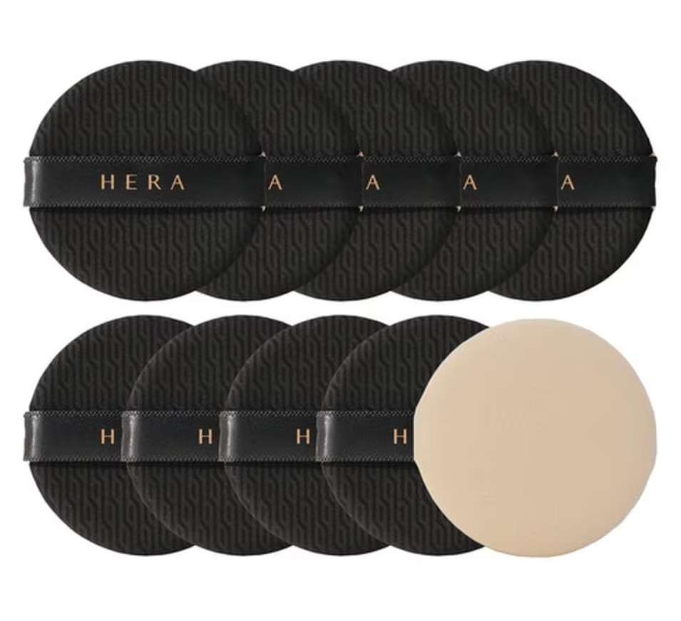 Black Cushion Foundation Puff, 10ea, Black, 1pack - Image 1