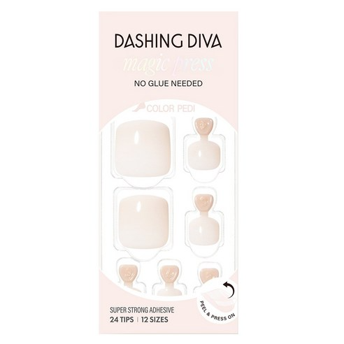 Magic Press Pedicure, 24ea, Milky Cream, 1pack