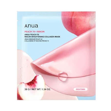 Peach 70 Niacin Brightening Collagen Mask, 4ea, 1pack