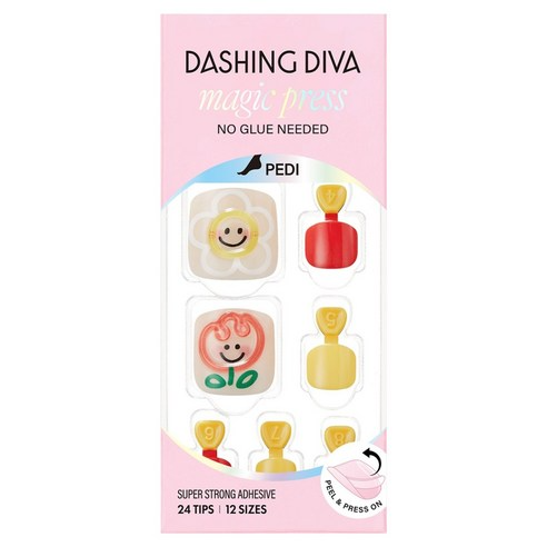 Magic Press Pedicure, 24ea, Petit Flower, 1pack