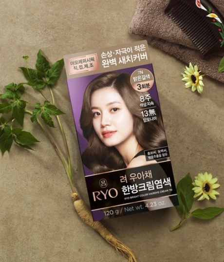 Nourishing Grey Hair Dye Cream, 7N Light Brown - Image 2