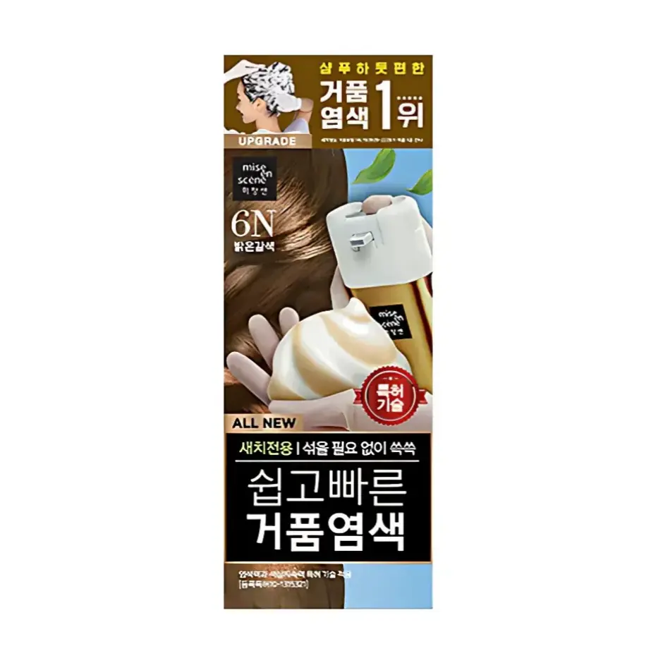 Easy & Speedy Foam Hair Color, 80g, 6N Light Brown, 1pack - Image 1