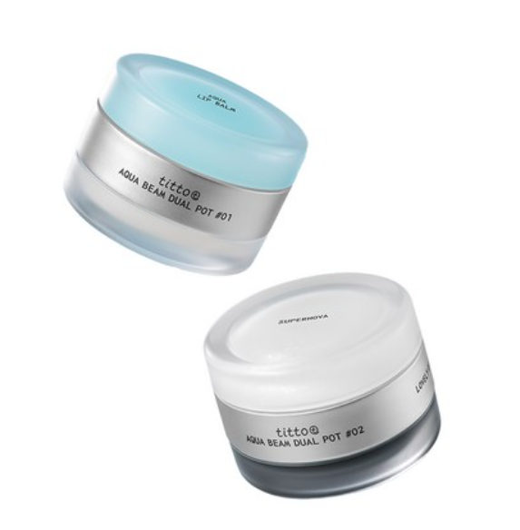 Aqua Beam Dual Pot, 10g, Shine Beam Plumper + Aqua Lip Balm, 1pack