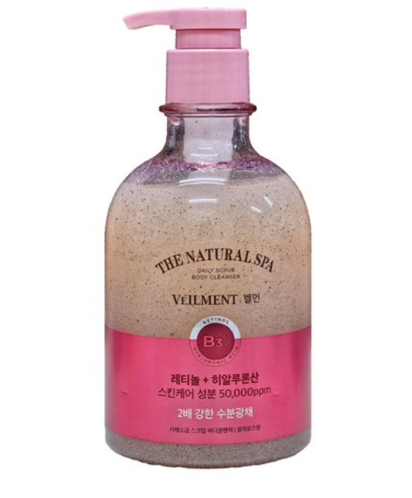 Natural Spa Dead Sea Salt Scrub Body Wash [Black Rose Scent], 400ml