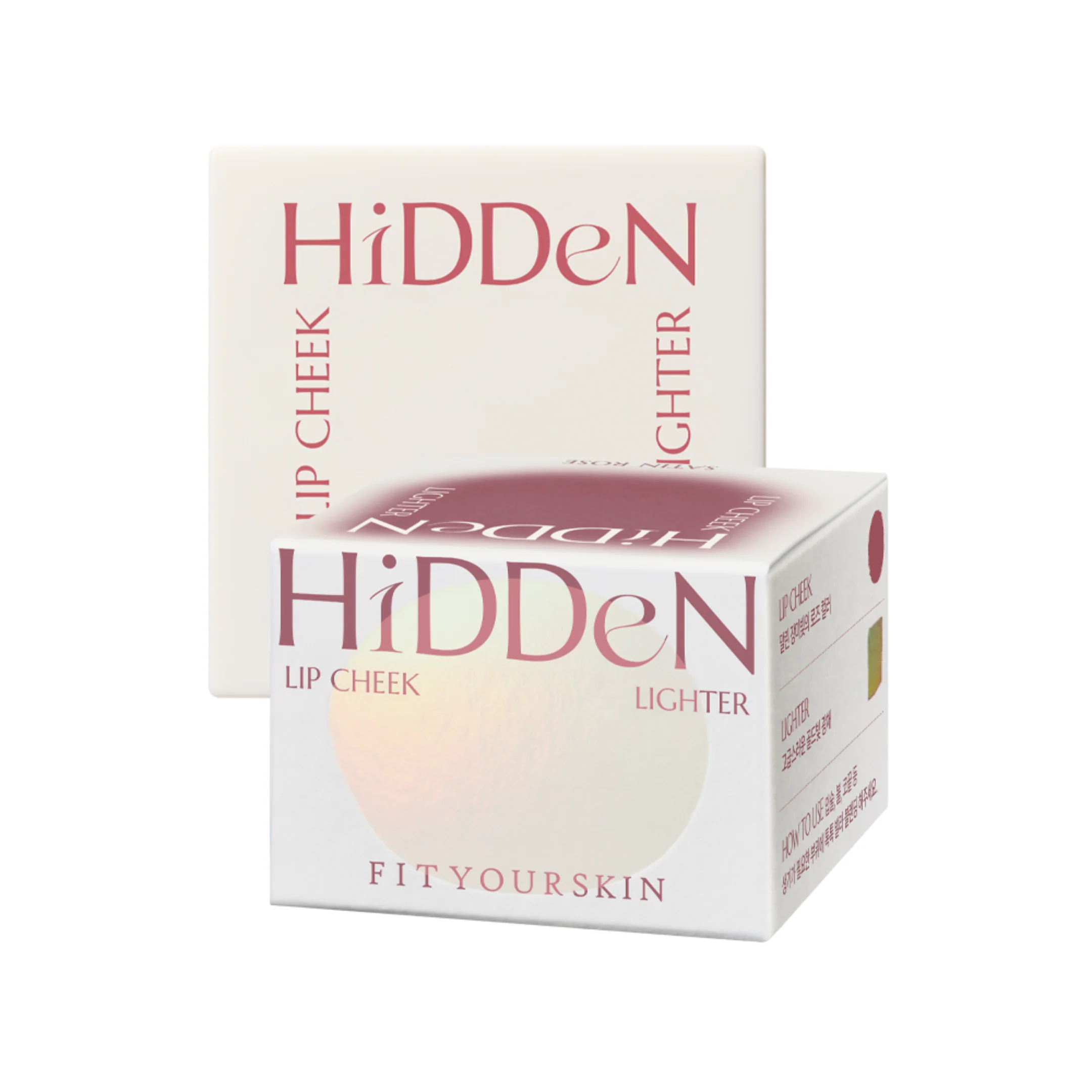 Lip Cheek Hidden Lighter & Lip Balm Hidden Lighter, 2.7g+2.3g, 02 Satin Rose, 1pack