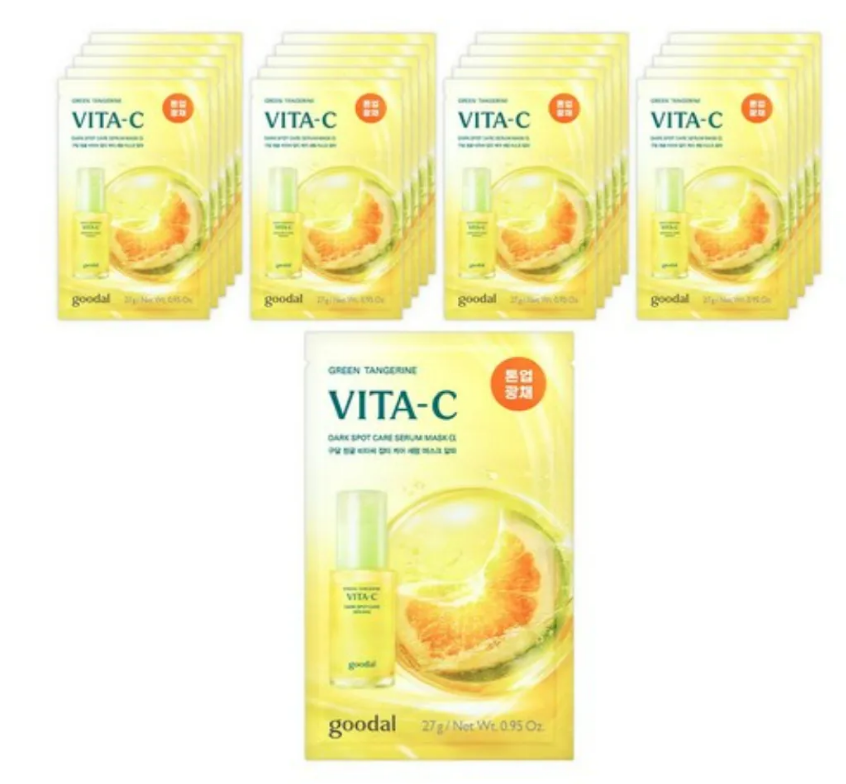 Green Tangerine Vita C Dark Spot Care Serum Mask Alpha, 20ea