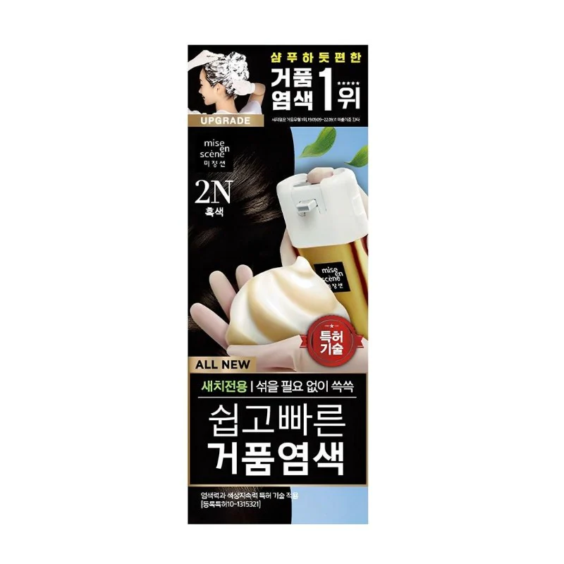 Easy & Speedy Foam Hair Color, 80g, 2N Black, 1pack