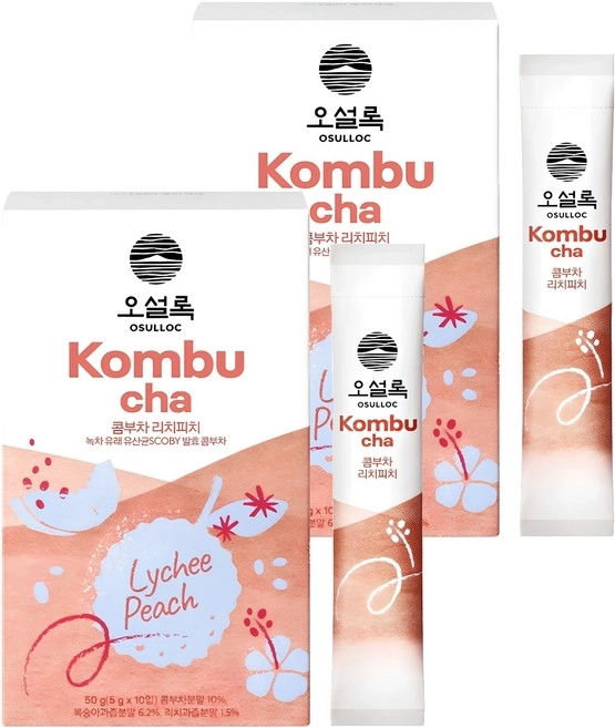 [UK EXCLUSIVE] Kombucha [Lychee Peach], 10ea+10ea, 1pack