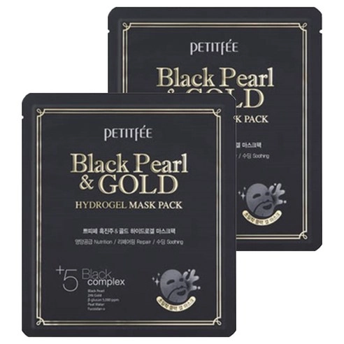 Black Pearl Gold Hydrogel Sheet Mask, 5ea+5ea