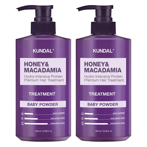 Honey & Macadamia Hair Treatment [Baby Powder], 500ml+500ml - Image 1