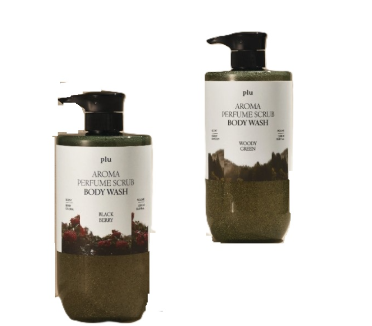Aroma Perfume Scrub Body Wash [Woody Green], 1000ml+1000ml