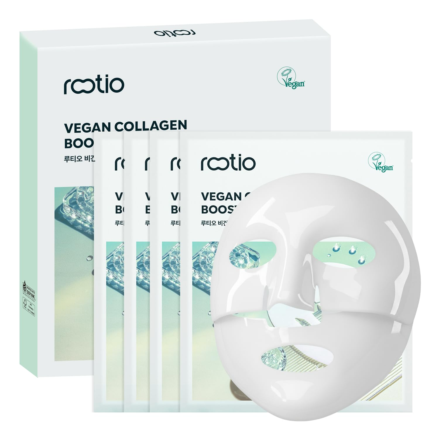 Pore Ampoule Pack Vegan Collagen Boosting Mask, 4ea