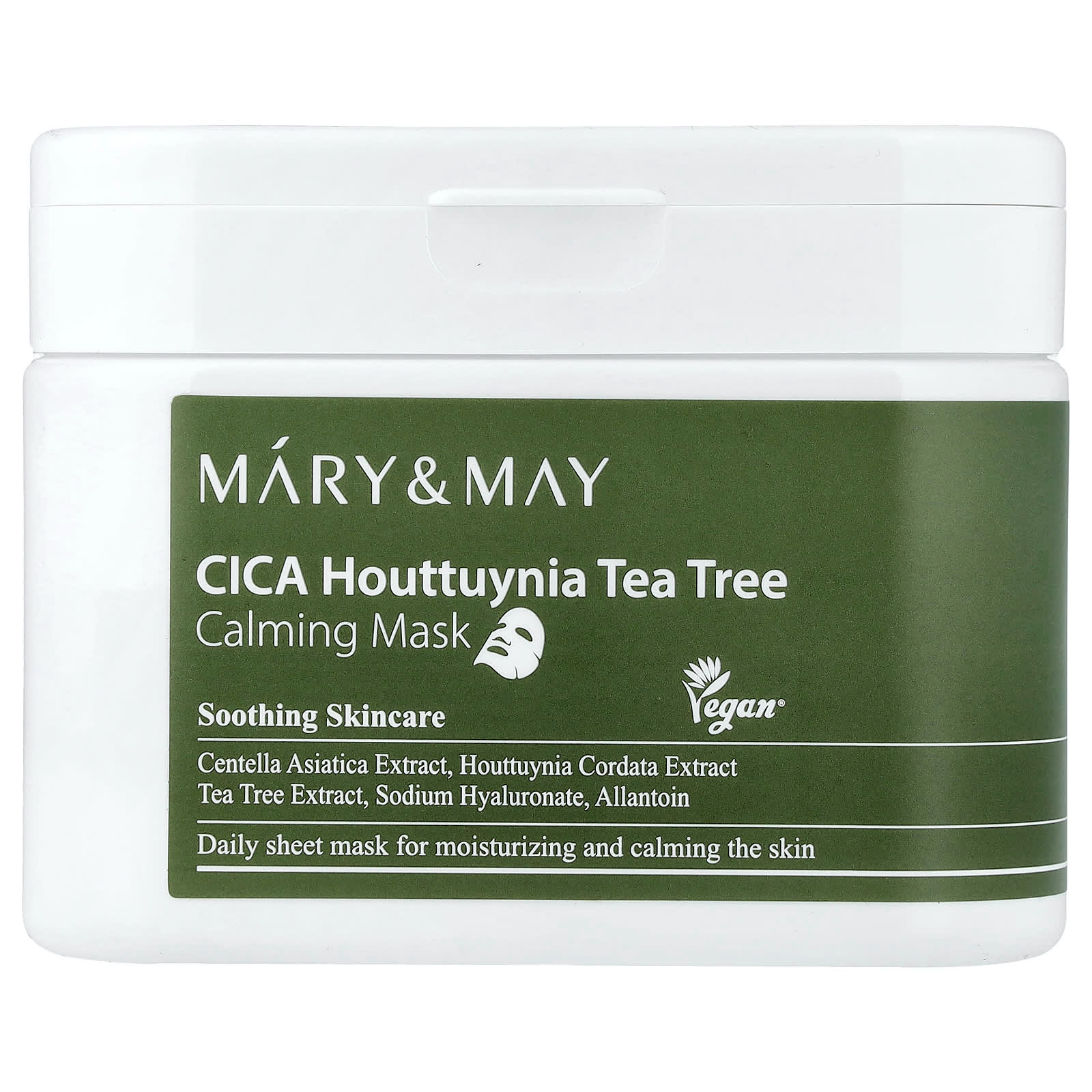 Cica Houttuynia Cordata Tea Tree Calming Mask, 30ea, 1pack