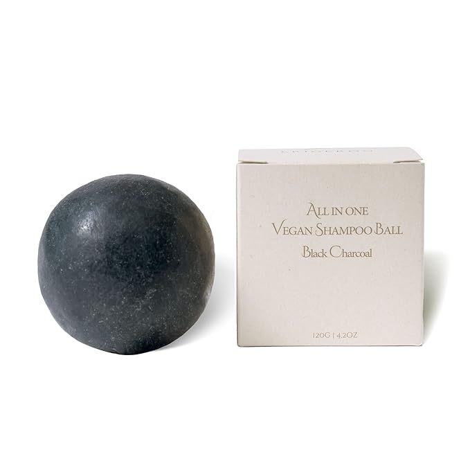 All-in-One Low pH Vegan Shampoo Ball [Bamboo Charcoal], 120g, 1pack