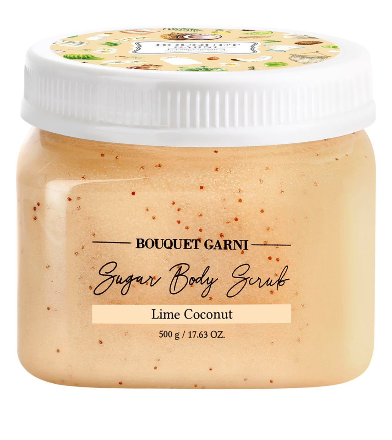 Sugar Body Scrub [Lime Coconut], 500g, 1pack