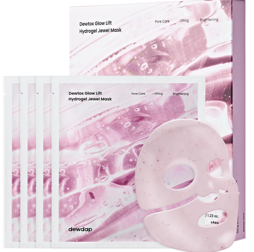 Dewtox Glow Lift Hydrogel Jewel Mask, 4ea