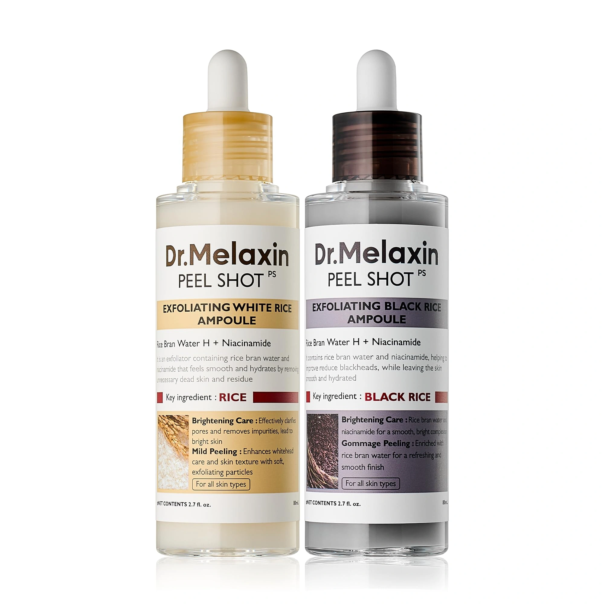 Peel Shot Gomage White Rice/Black Rice Ampoule Duo