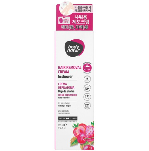 In-Shower Hair Removal Cream [Red Fruits], 200ml, 1pack