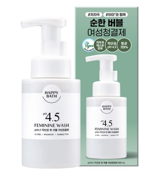 pH4.5 Mild Acidic Mugwort Bubble Women's Cleanser, 300ml, 1pack
