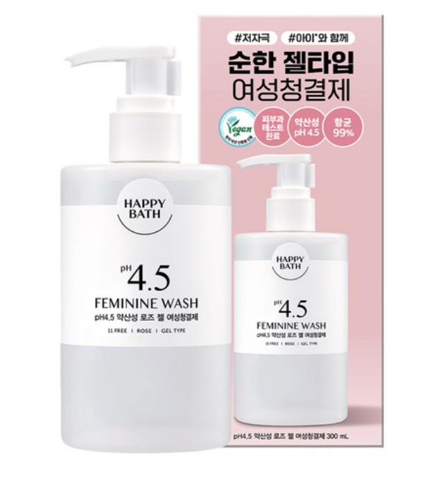 pH4.5 Mild Acidic Rose Gel Women's Cleanser, 300ml, 1pack