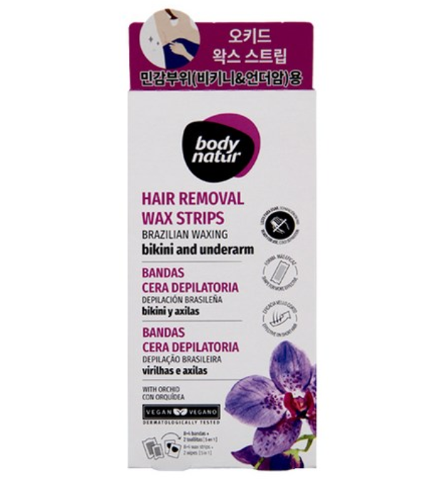 Hair Removal Brazilian Wax Strips Bikini Line and Underarm with Orchid, 12ea, 1pack