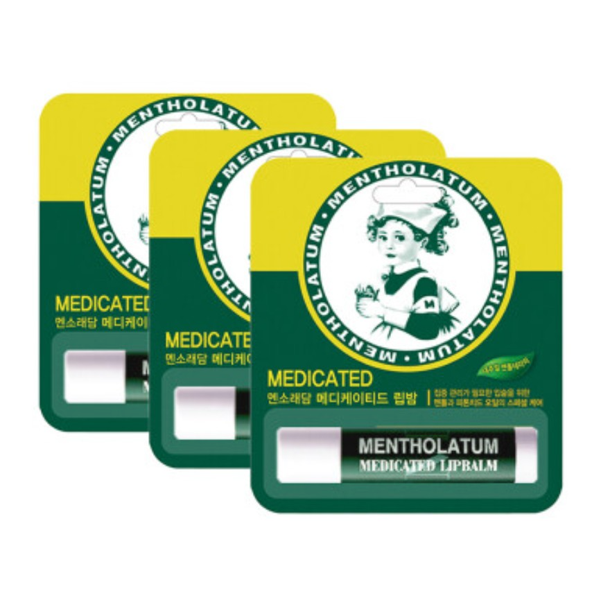 Medicated Lip Balm, 3.5g, 3ea, 1pack