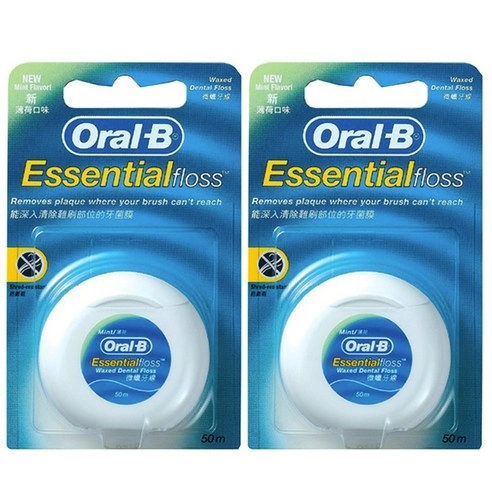 Mint Waxed Dental Floss, 50m, 2ea, 1pack