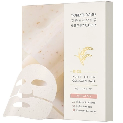 Ganghwa Gyodong Rice Clear Glow Collagen Mask, 40gx4ea, 1pack