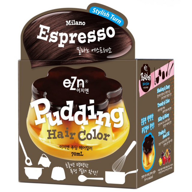 eZn Pudding Hair Color [Milano Espresso], 70mlx2ea (Color Cream+Developer)